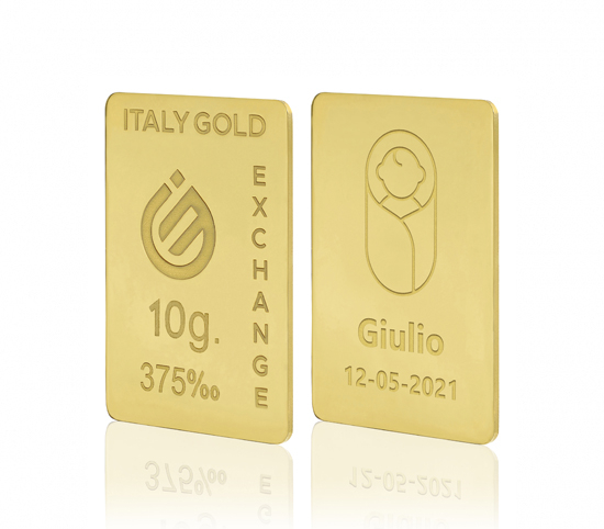 9 Karat Geburtsgeschenk Goldbarren aus 10 g IGE GOLD